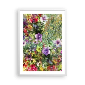 Poster in een witte lijst - In bloemen voor verderf - 50x70 cm