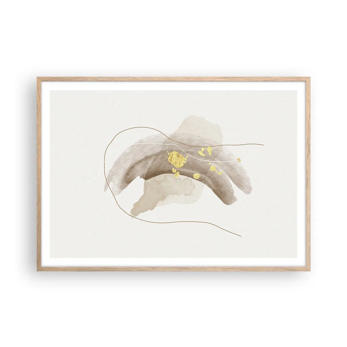 Een poster in een licht eiken lijst - Ontmoet in de ruimte - 100x70 cm