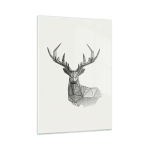 Schilderen op glas - Een hert in kubistische stijl - 50x70 cm