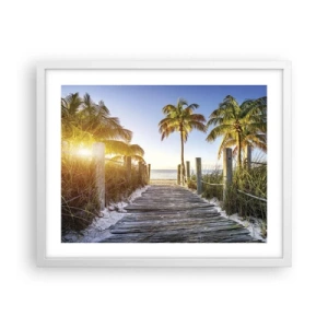 Poster in een witte lijst - Rechtstreeks naar het paradijs - 50x40 cm