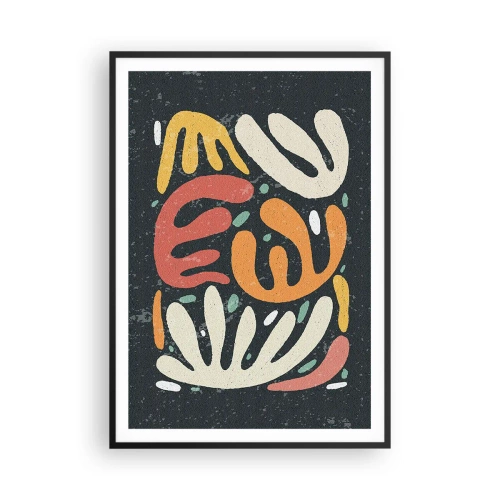 Poster in een zwarte lijst - Compositie – ik sta op het punt je te pakken te krijgen - 70x100 cm