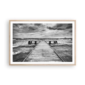 Een poster in een licht eiken lijst - Ik wacht tot de wind wegjaagt... - 91x61 cm