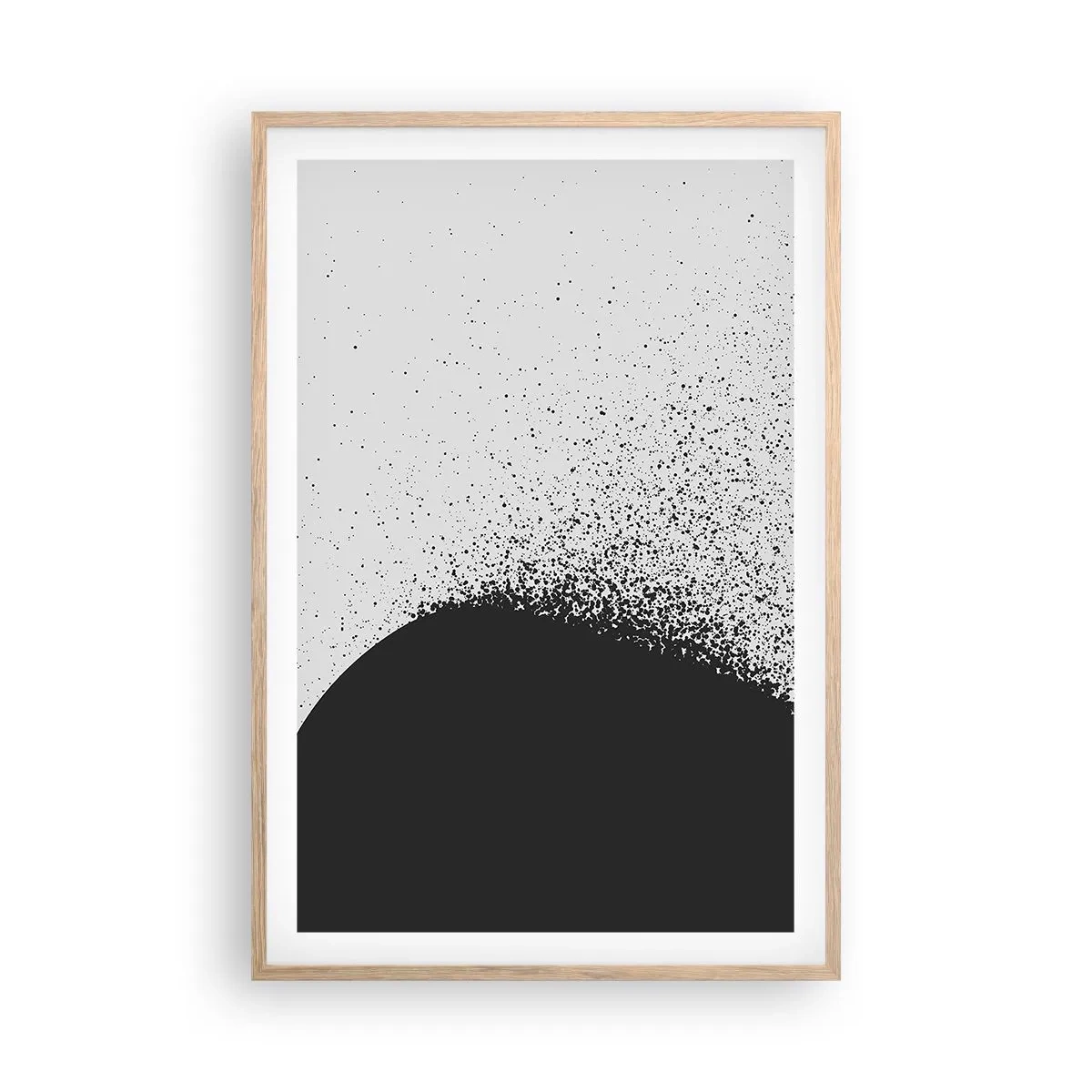 Een poster in een licht eiken lijst - Beweging van moleculen - 61x91 cm