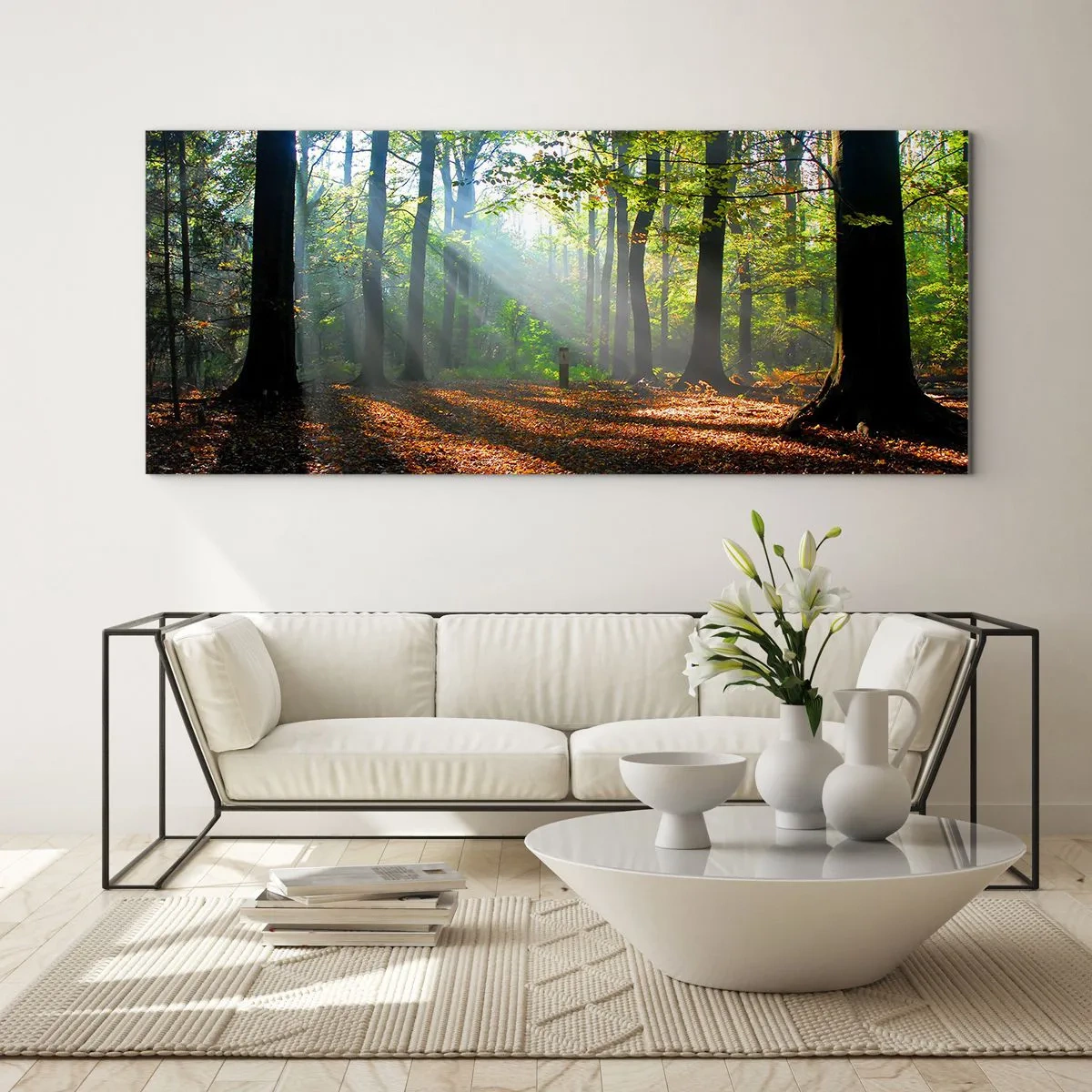 Schilderen op glas - Lichten en schaduwen - 90x30 cm