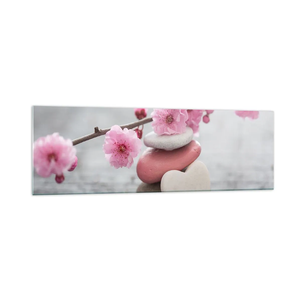 Schilderen op glas - Gelukzaligheid met een kersenbloesem - 160x50 cm