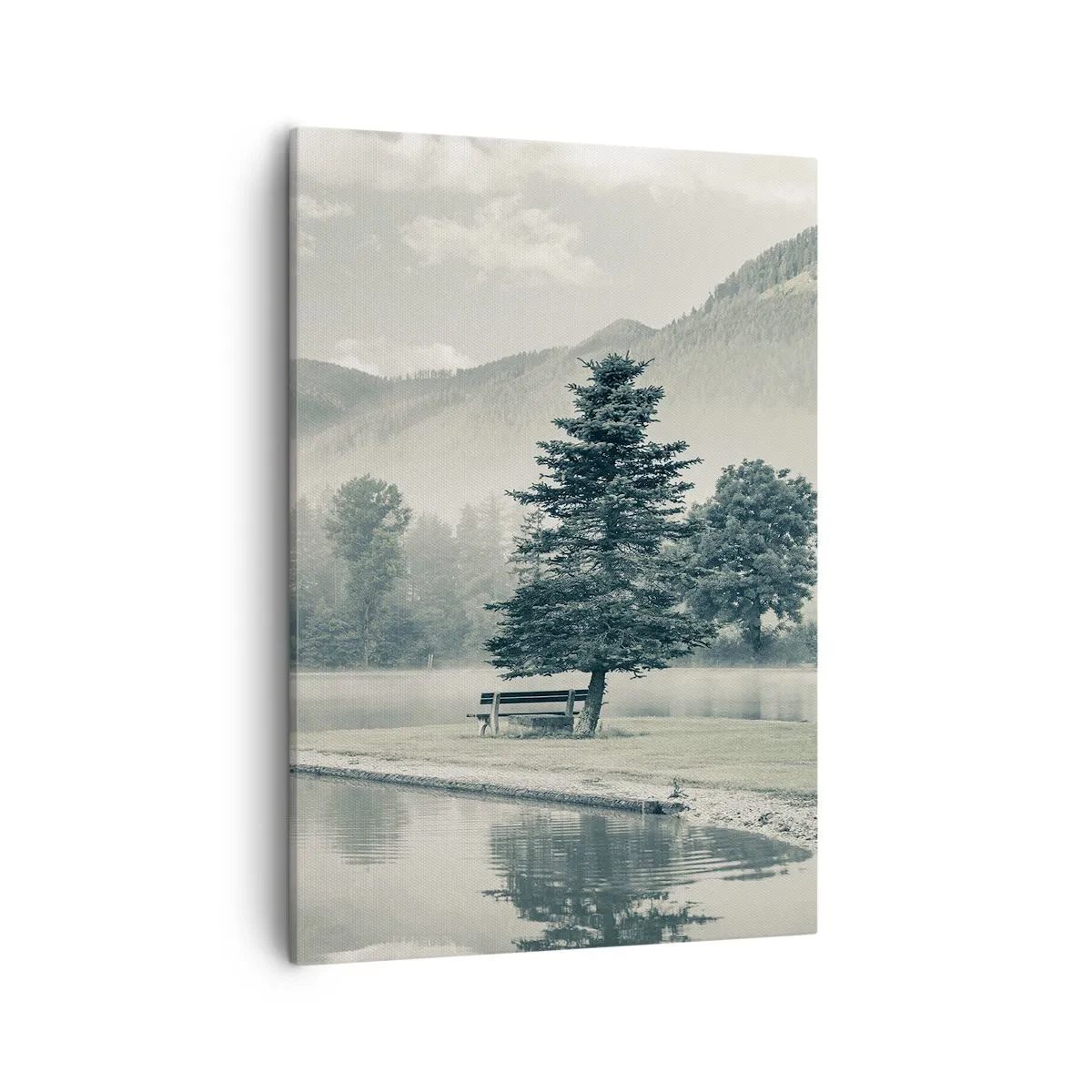 Schilderen op canvas - Het meer slaapt nog - 50x70 cm