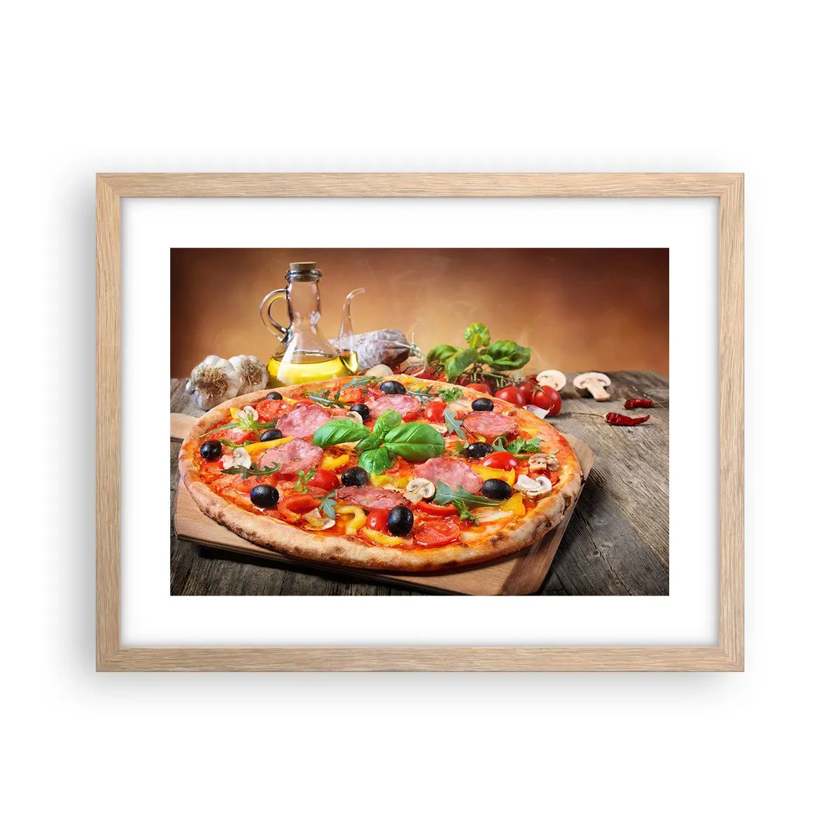 Een poster in een licht eiken lijst - Met echte Italiaanse smaak - 40x30 cm