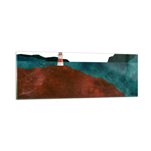 Schilderen op glas - Starend naar de zee - 90x30 cm