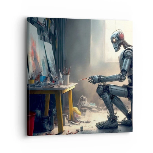 Schilderen op canvas - De scheppingsdaad - 30x30 cm