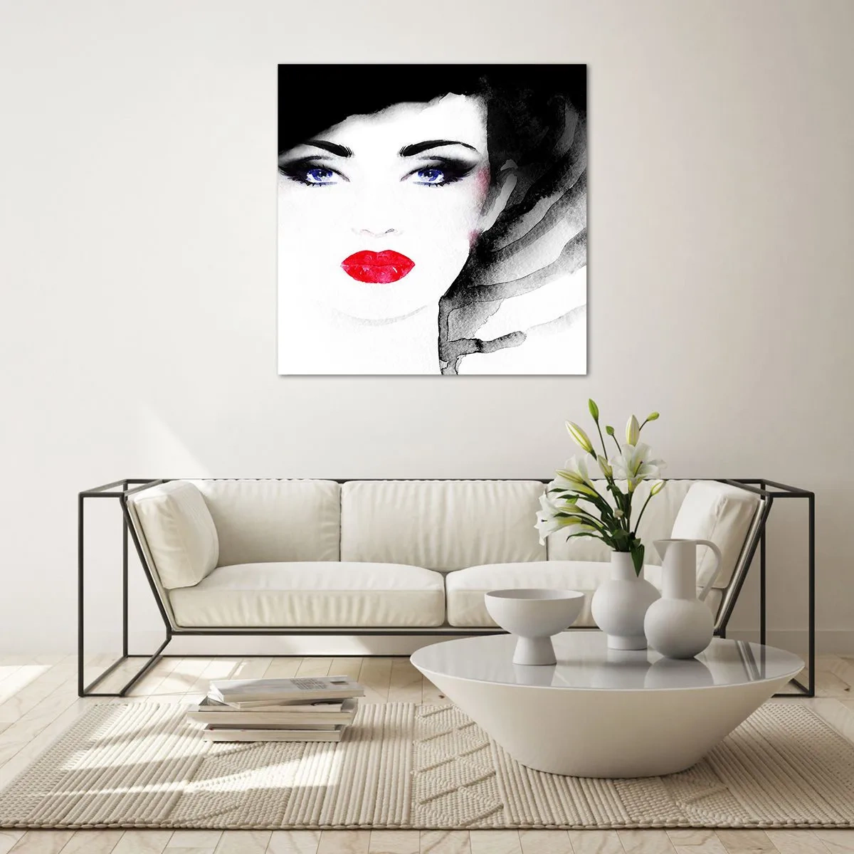 Schilderen op glas - Hij duwt terug en roept - 70x70 cm