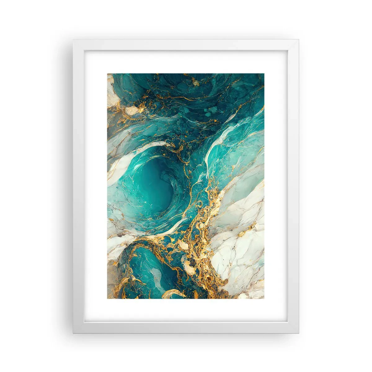 Poster in een witte lijst - Compositie met goudaders - 30x40 cm