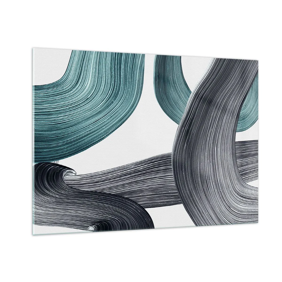 Schilderen op glas - Smaragdgroene en zwarte paden - 100x70 cm