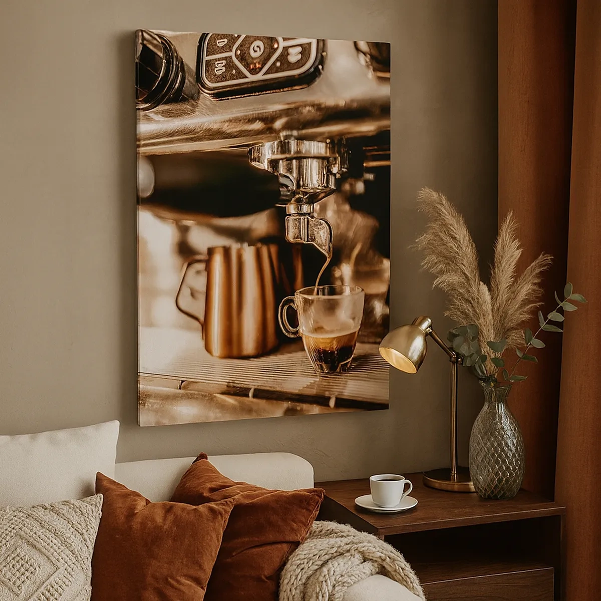 Schilderen op canvas - Koffie gloed - 50x70 cm