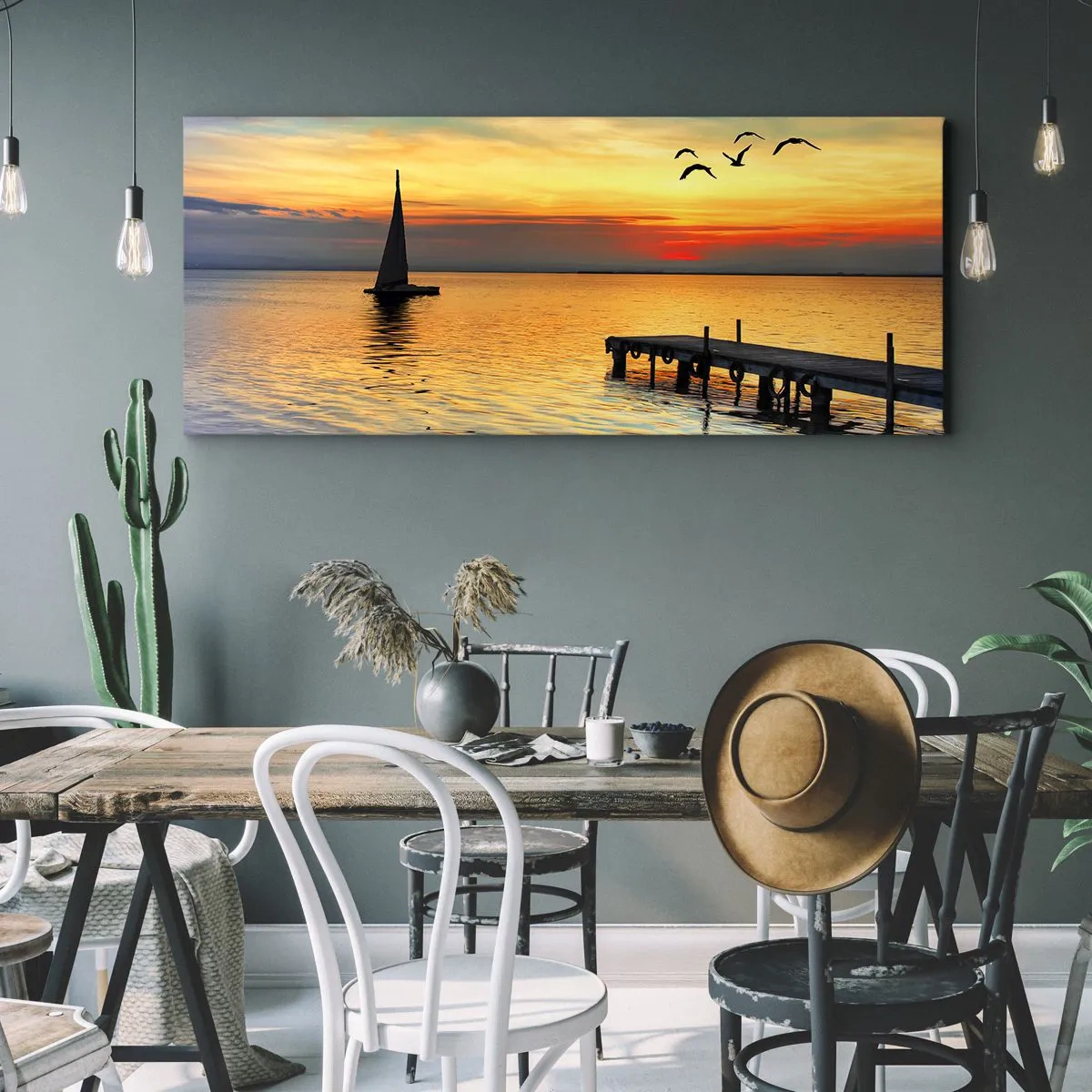 Schilderen op canvas - De avonden keren terug - 160x50 cm