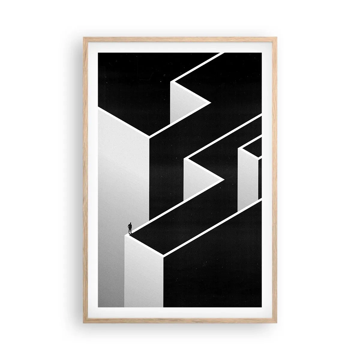 Een poster in een licht eiken lijst - Eenzaamheid op de top - 61x91 cm