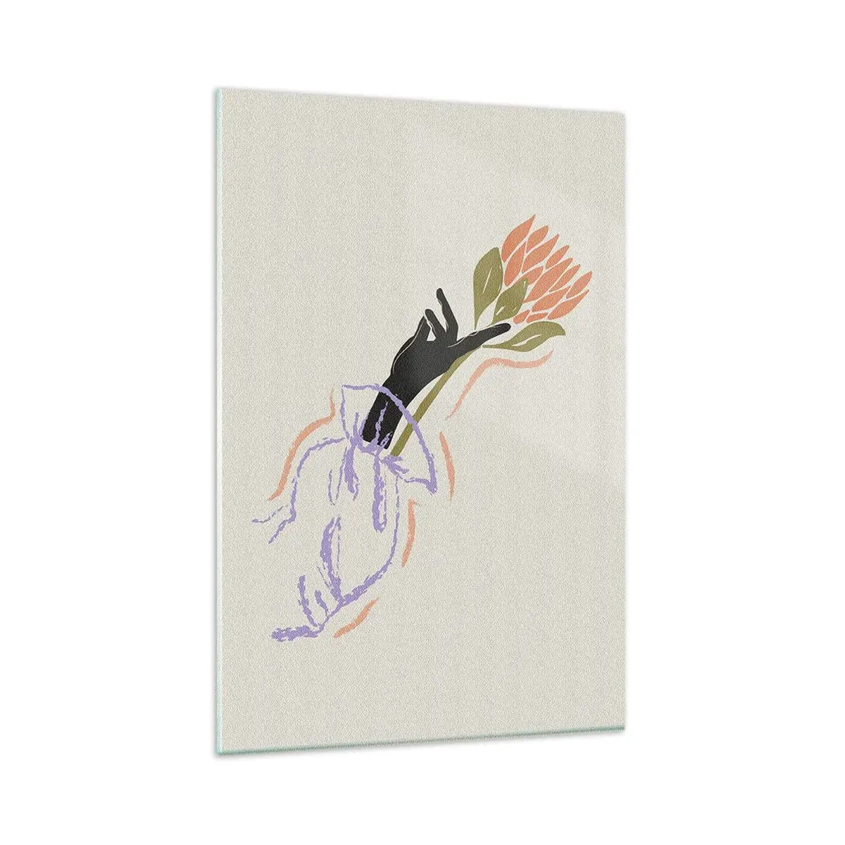 Schilderen op glas - Zusterlijke aanraking - 80x120 cm