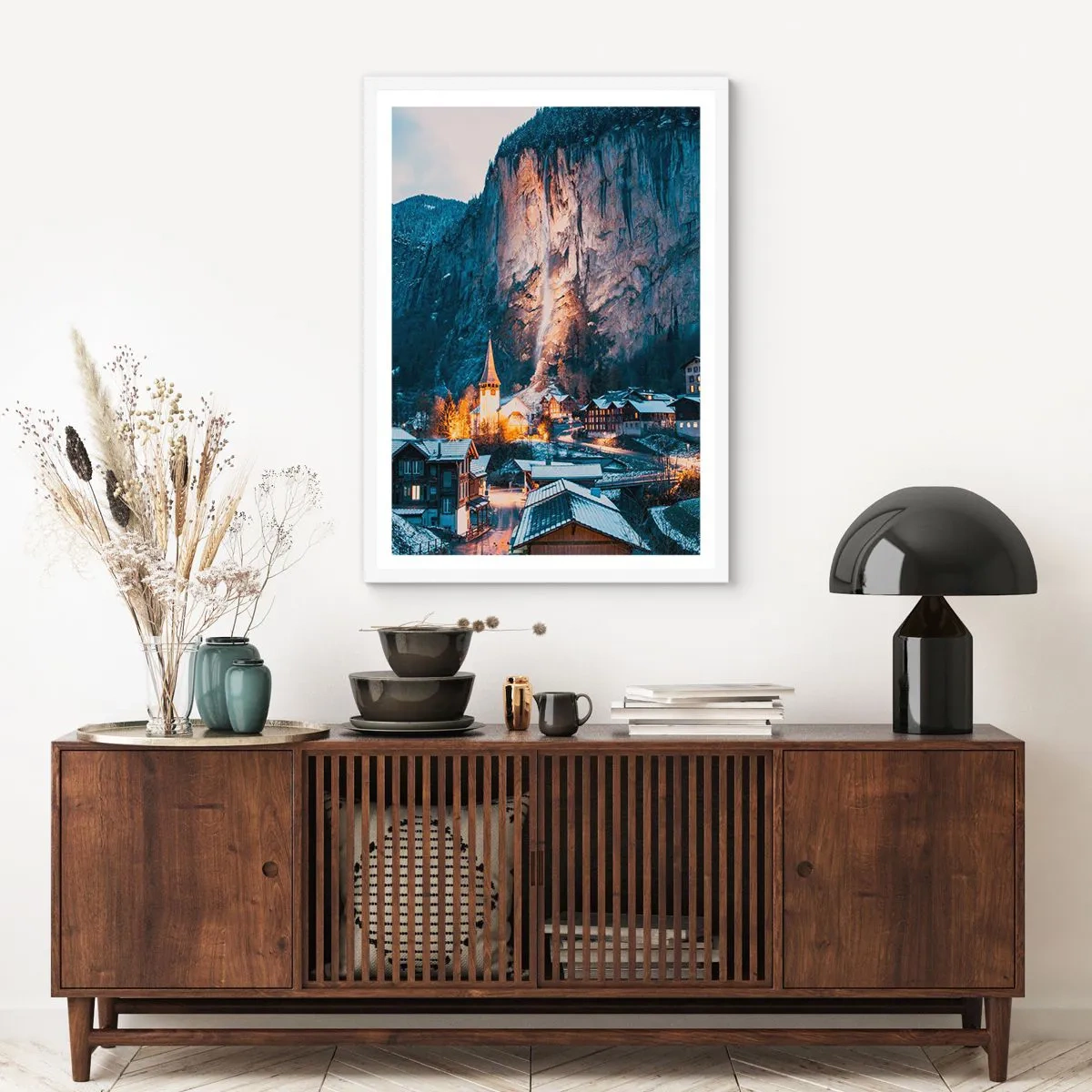 Poster in een witte lijst - De stralende geest van de winter - 40x50 cm