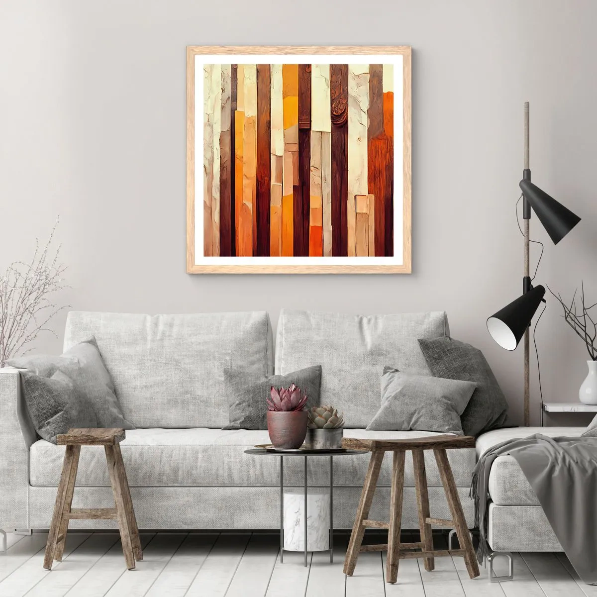 Een poster in een licht eiken lijst - Anthem van de bosbomen - 50x50 cm
