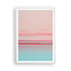 Poster in een witte lijst - Abstractie bij dageraad - 70x100 cm