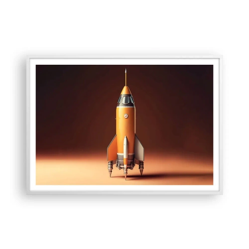 Poster in een witte lijst - Het begint met een droom - 100x70 cm