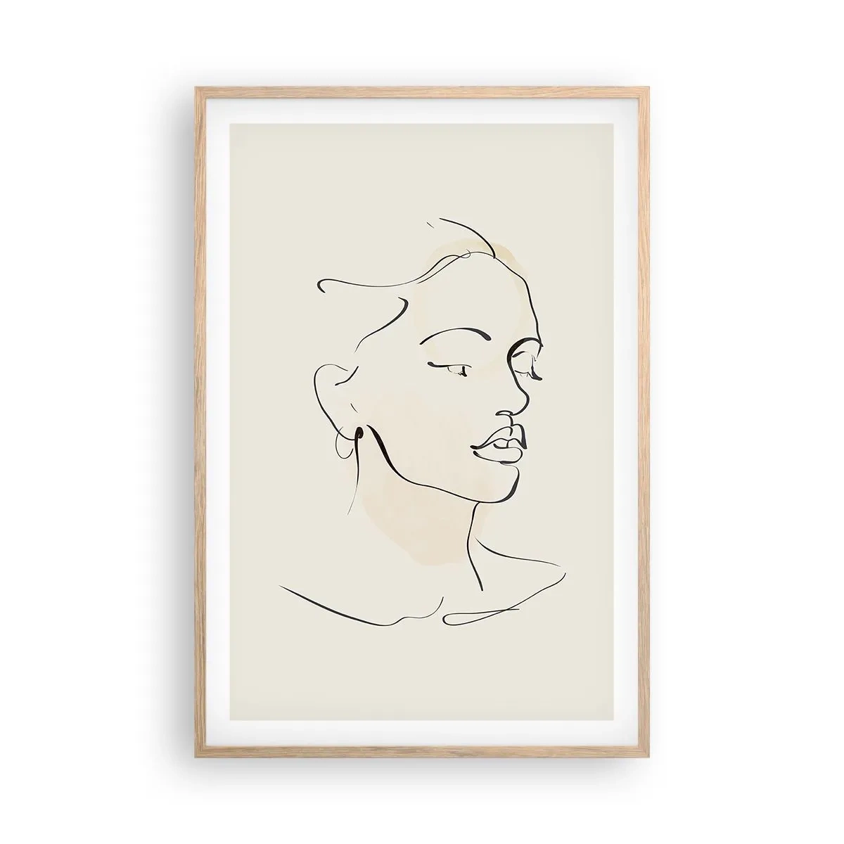 Een poster in een licht eiken lijst - Een bepaalde lijn - 61x91 cm