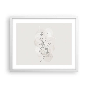 Poster in een witte lijst - Verstrikt in een omhelzing - 50x40 cm