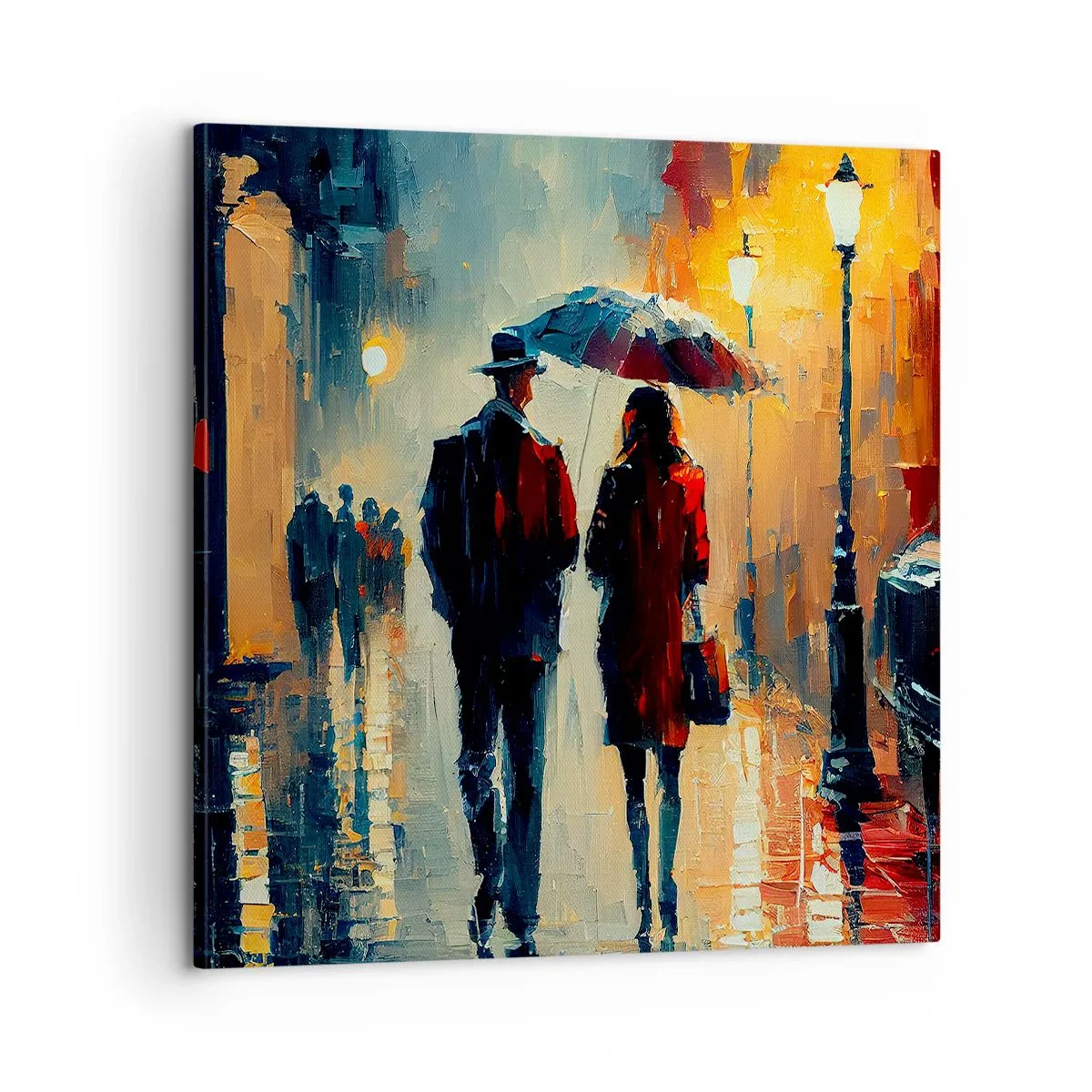 Schilderen op canvas - Stedelijk love strory - 60x60 cm