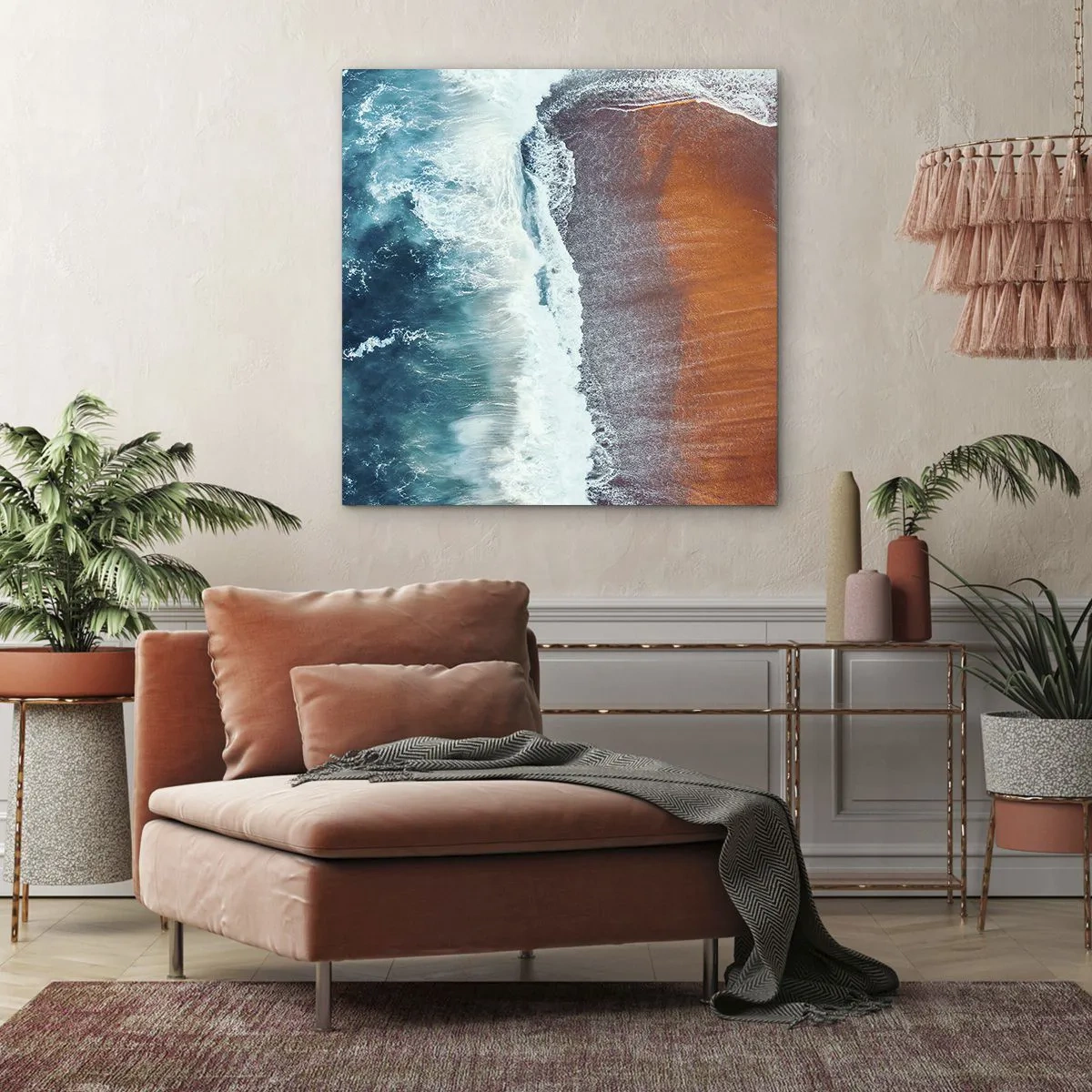 Schilderen op canvas - Aanraking van de oceaan - 60x60 cm
