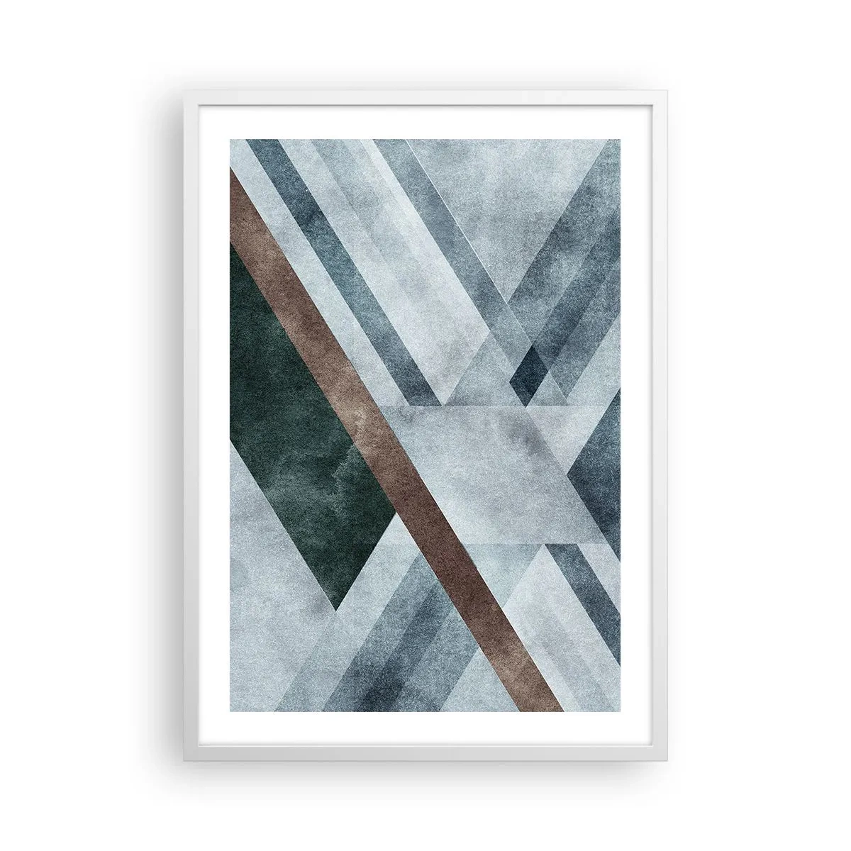 Poster in een witte lijst - Verfijnde elegantie van geometrie - 50x70 cm