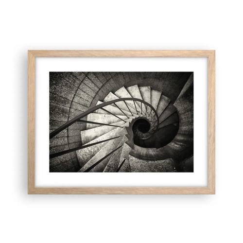 Een poster in een licht eiken lijst - De trap op, de trap af - 40x30 cm