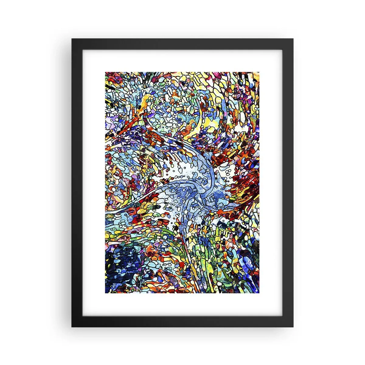 Poster in een zwarte lijst - Glas in lood druppel - 30x40 cm