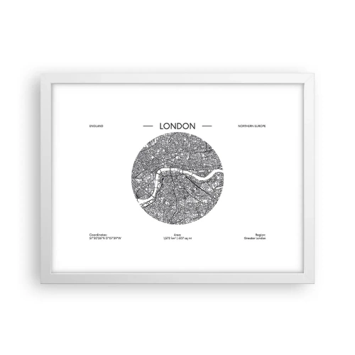 Poster in een witte lijst - Anatomie van Londen - 40x30 cm