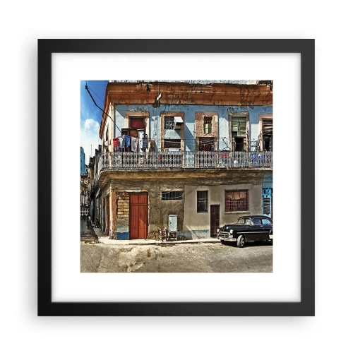 Poster in een zwarte lijst - Havana-vibes - 30x30 cm