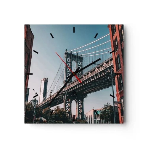 Wandklok - Klok - Over de golven van de stad - 30x30 cm