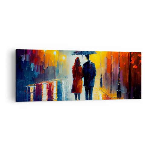 Schilderen op canvas - Samen – een kleurrijke nacht - 140x50 cm