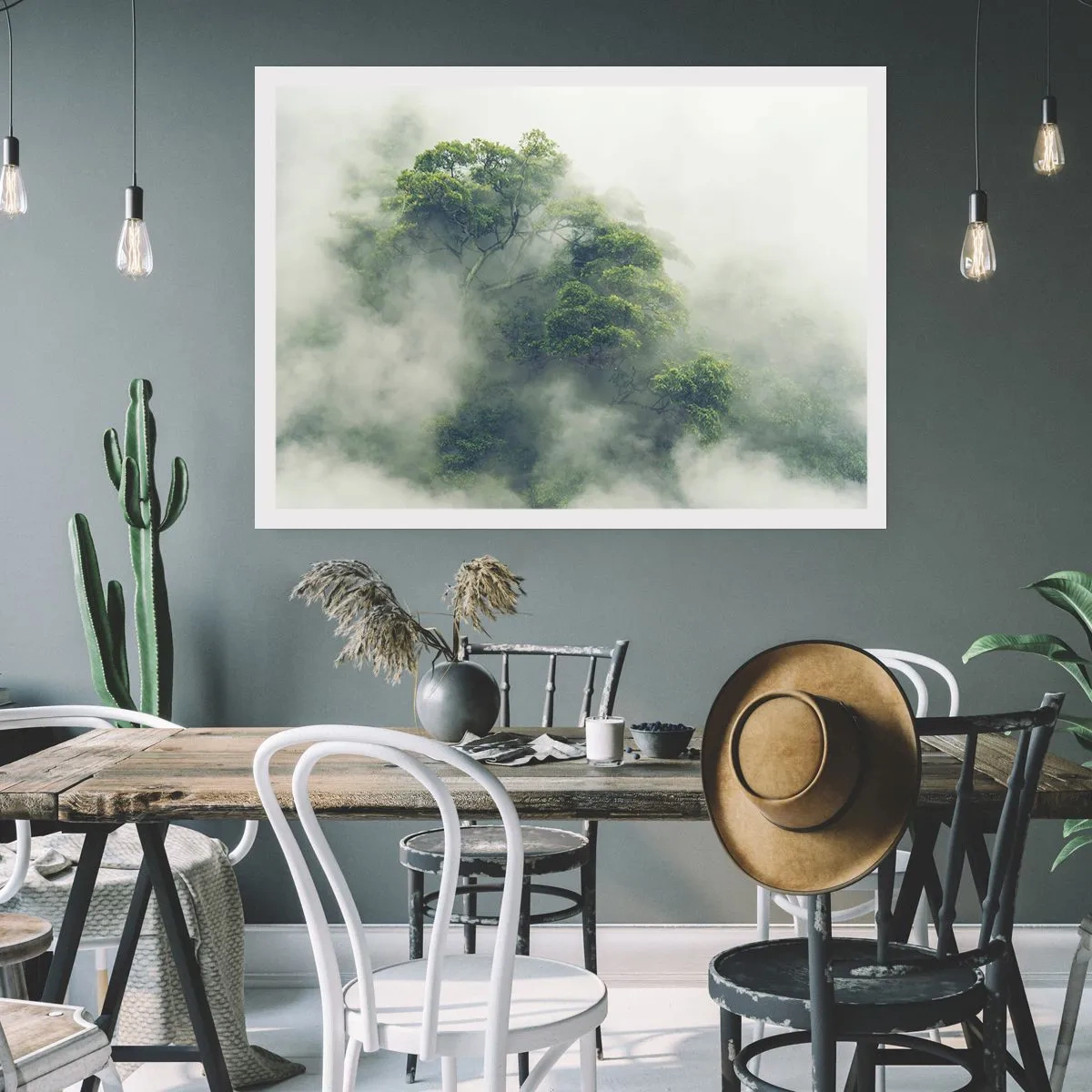 Poster - In mist gehuld - 91x61 cm