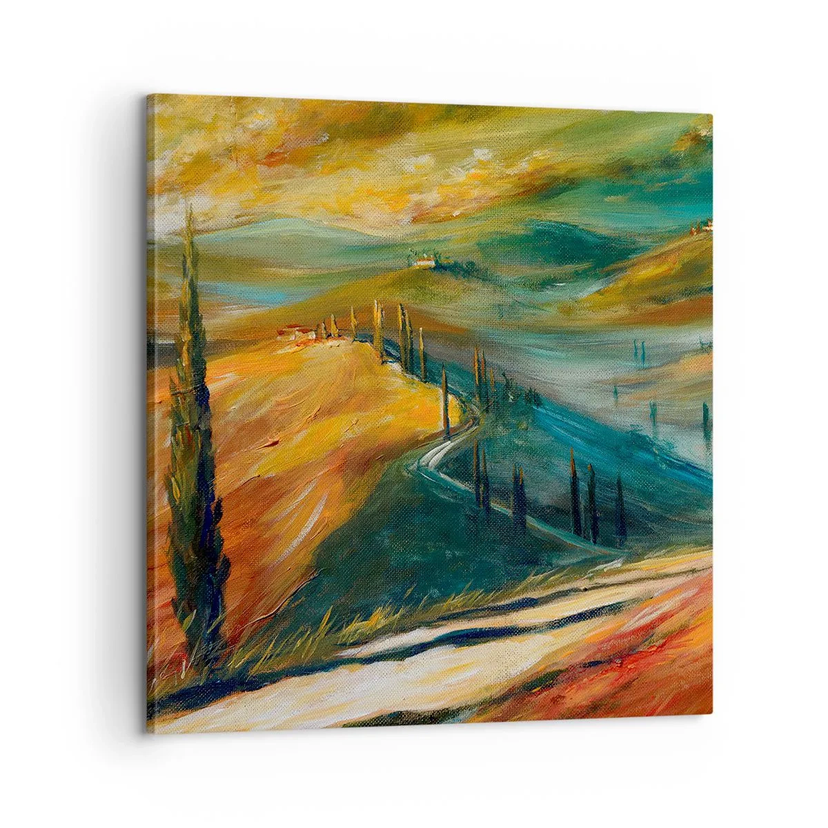 Schilderen op canvas - Toscaans landschap - 60x60 cm