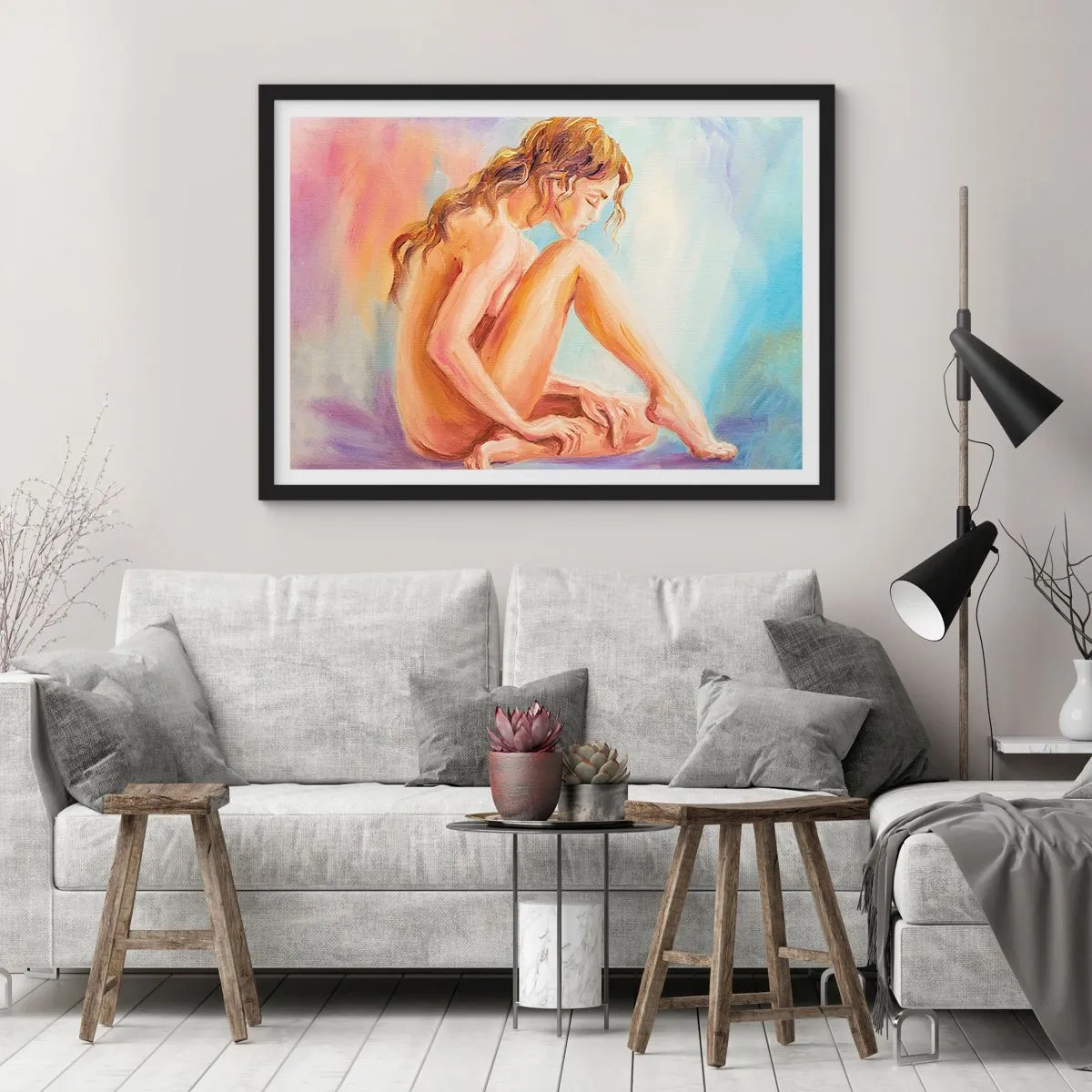 Poster in een zwarte lijst - De daad van de jeugd - 100x70 cm