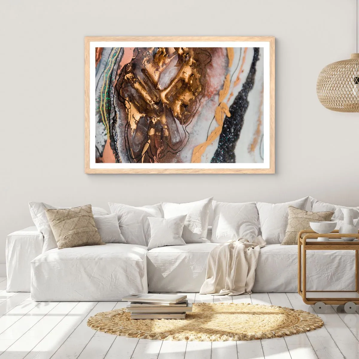 Een poster in een licht eiken lijst - Het element aarde - 50x40 cm