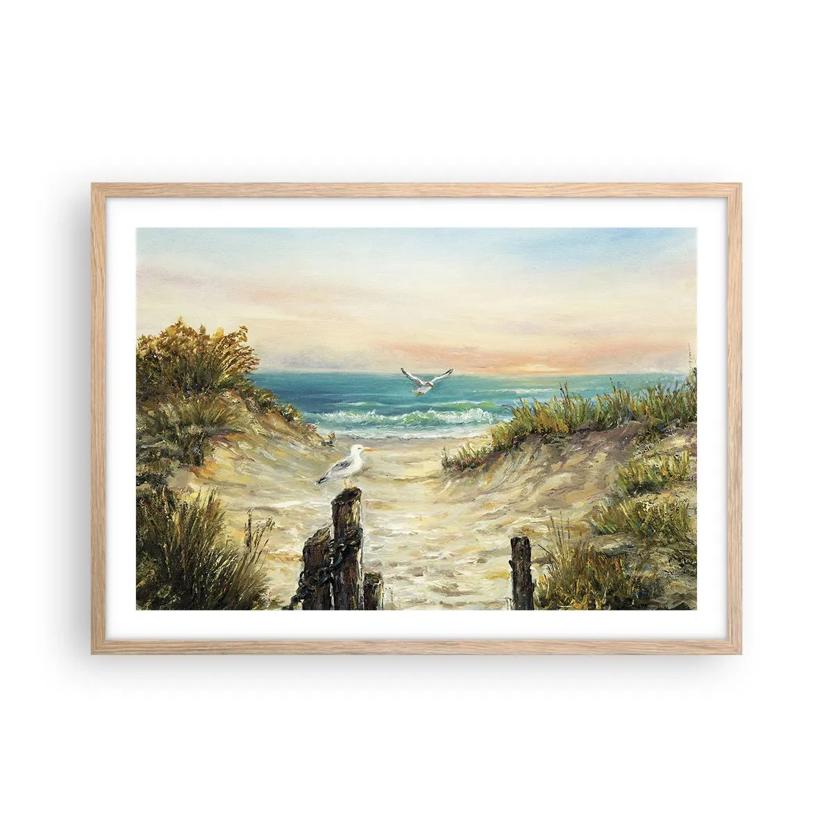 Een poster in een licht eiken lijst - Windstille afzondering - 70x50 cm