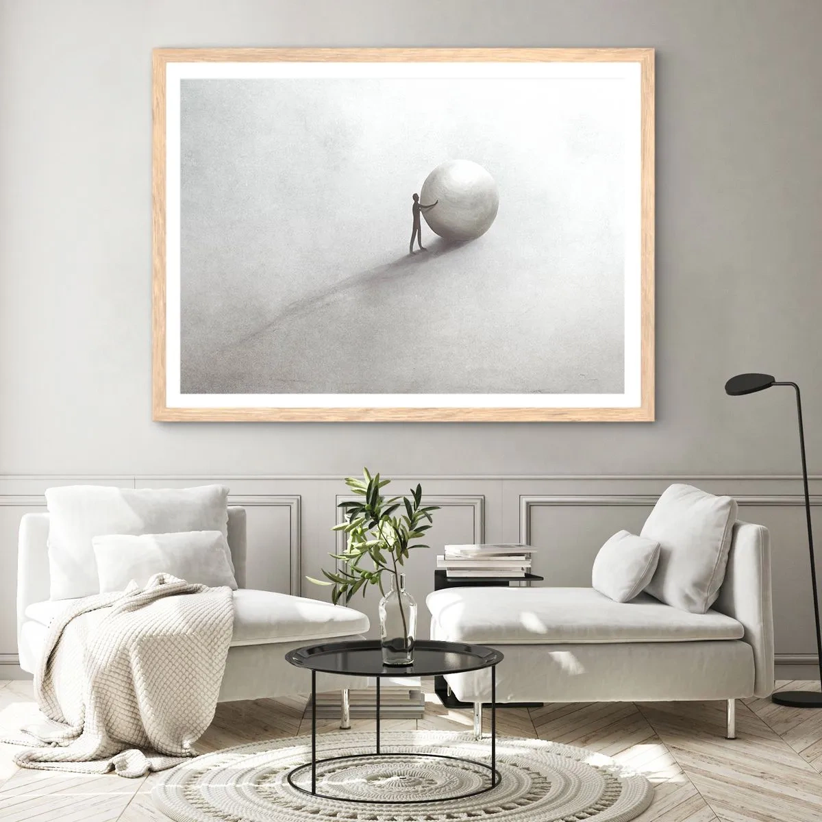 Een poster in een licht eiken lijst - Het spel van het leven - 100x70 cm