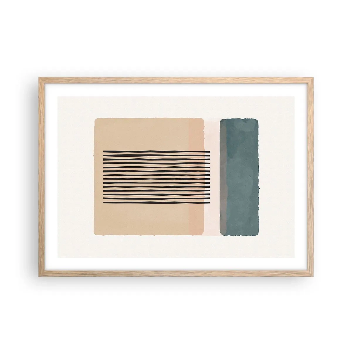 Een poster in een licht eiken lijst - Alles is oke - 70x50 cm