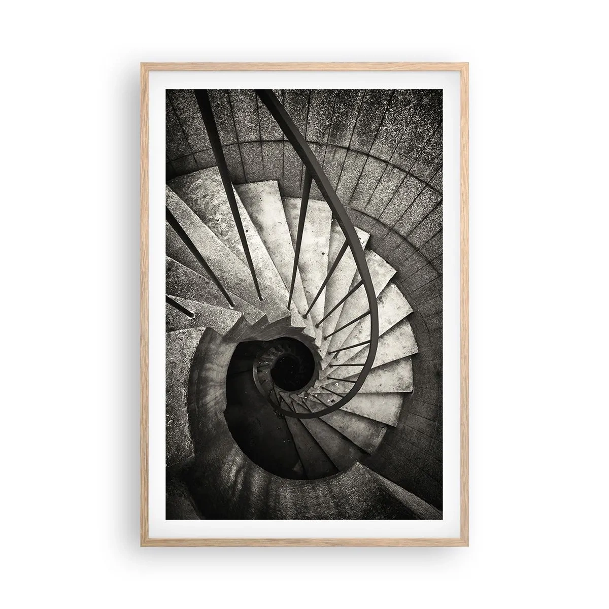 Een poster in een licht eiken lijst - De trap op, de trap af - 61x91 cm