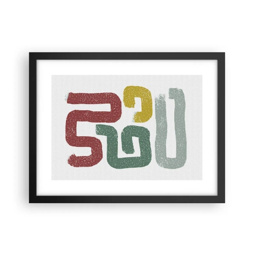 Poster in een zwarte lijst - In een onbekende taal - 40x30 cm