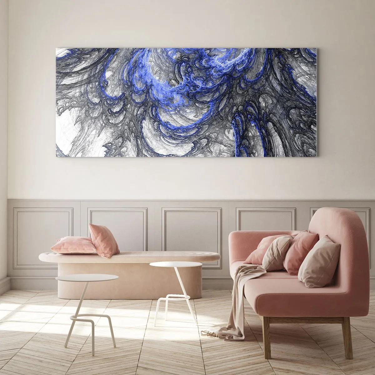 Schilderen op glas - De geboorte van een golf - 100x40 cm