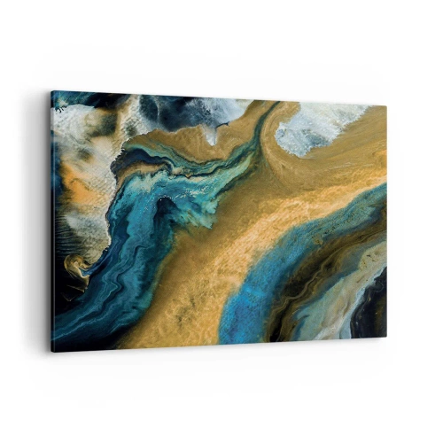Schilderen op canvas - Blauw - geel - wederzijdse invloeden - 100x70 cm
