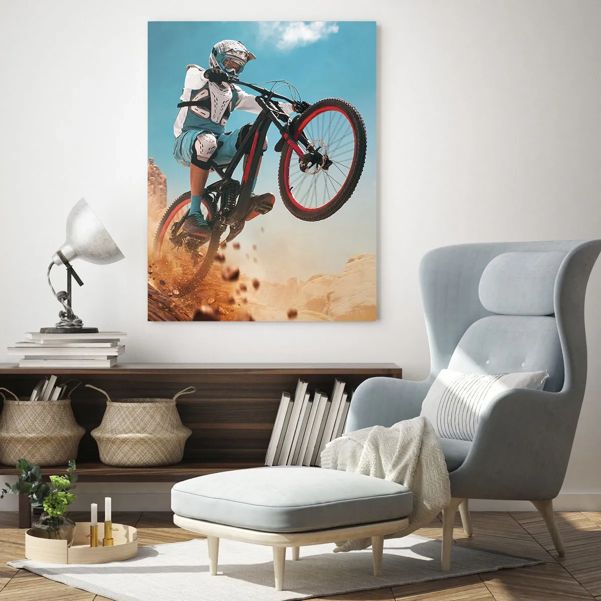 Schilderen op glas - Fiets waanzin demon - 50x70 cm