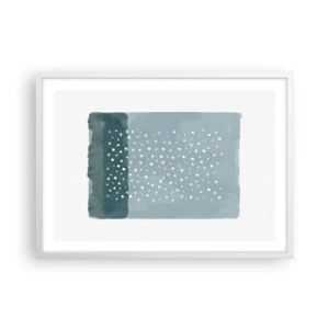 Poster in een witte lijst - Gegroeid op blauw - 70x50 cm