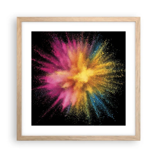 Een poster in een licht eiken lijst - De geboorte van kleuren - 40x40 cm