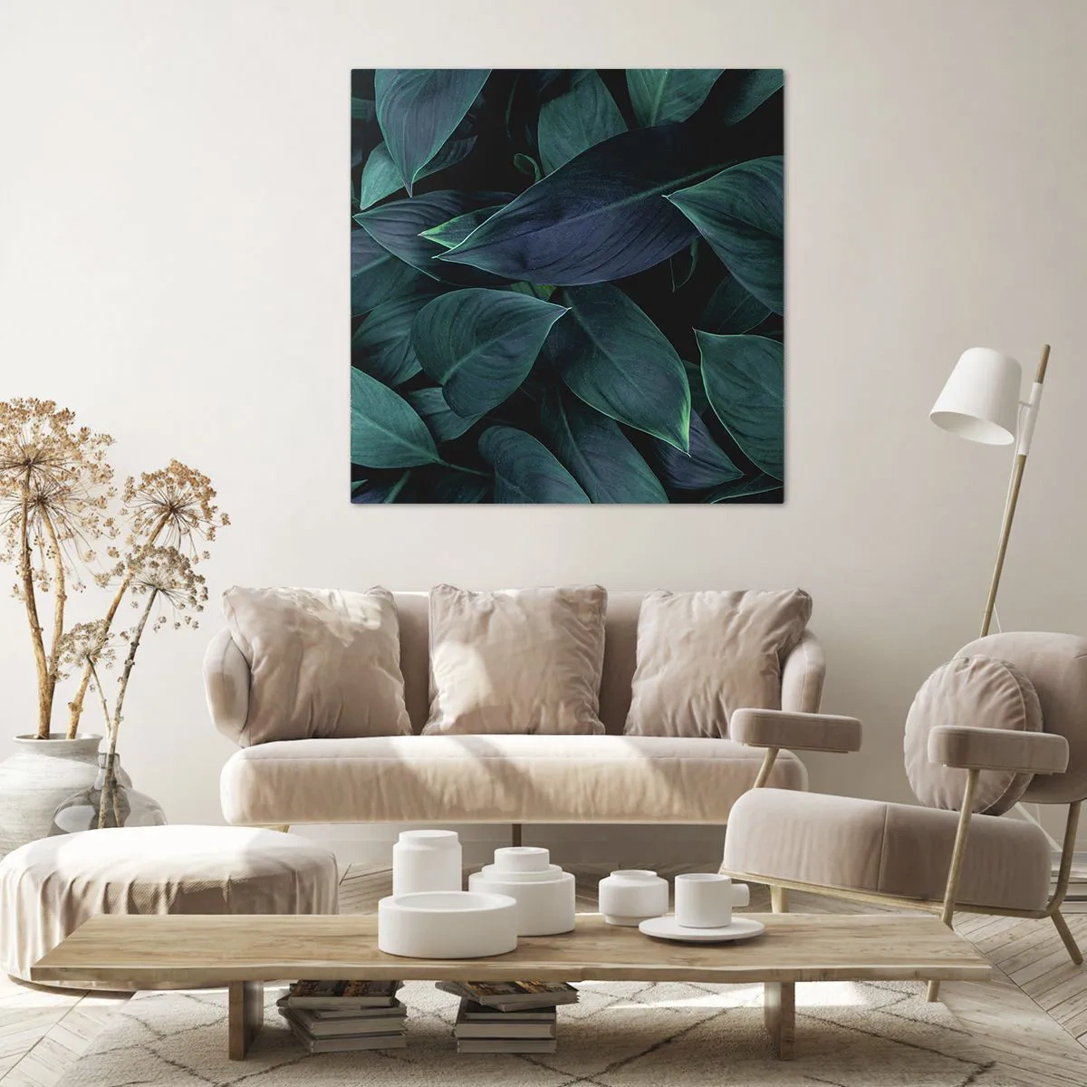 Schilderen op canvas - Groen op zichzelf - 60x60 cm